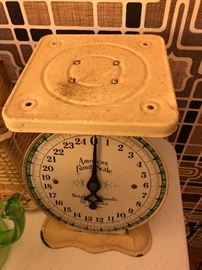 Vintage American Family Farmhouse kitchen counter  scale