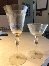 Vintage crystal wine glasses