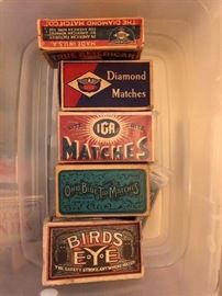 Vintage match boxes, with matches