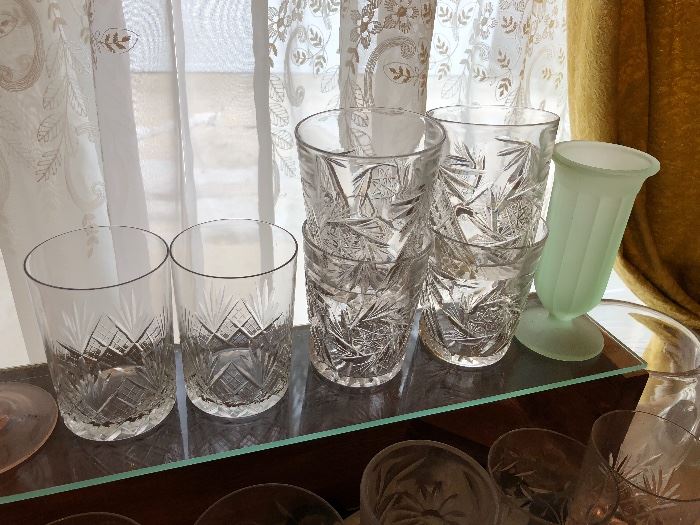Vintage crystal glassware
