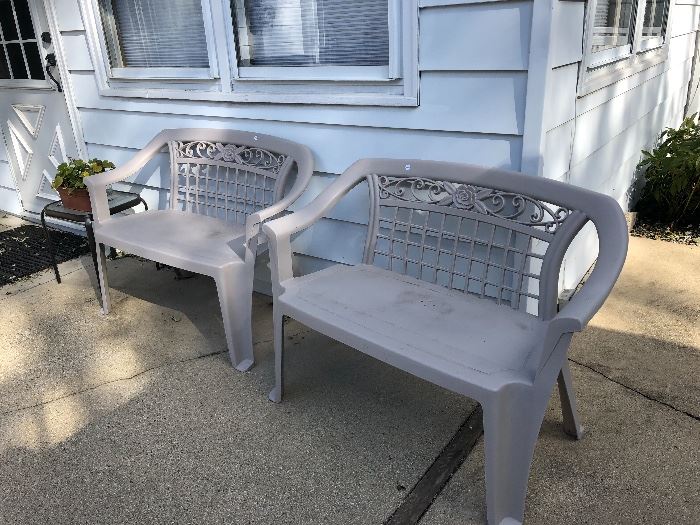 resin outdoor benches