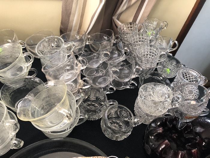Variety of crystal punch cups