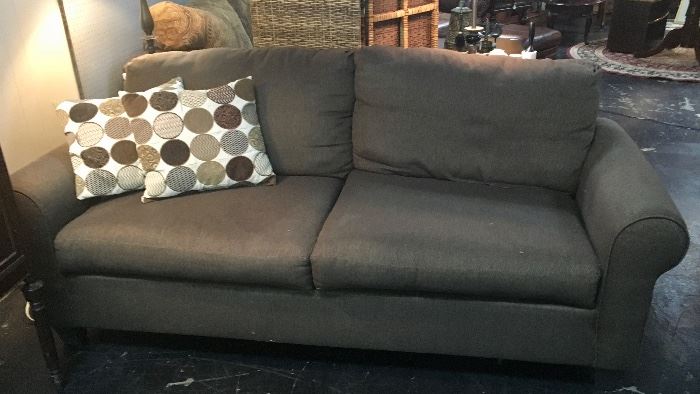 This sofa is actually chocolate brown and is in very nice condition