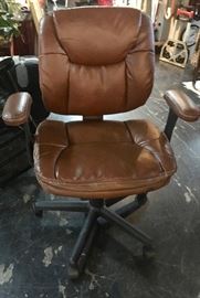 Brown Leather, rolling office/desk chair