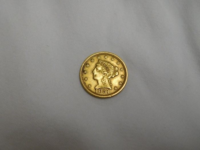 1851 Gold 2 1/2 Dollars