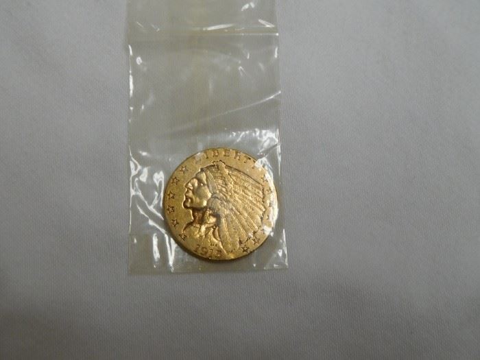 1915 2 1/2 Dollar Gold Indian Head