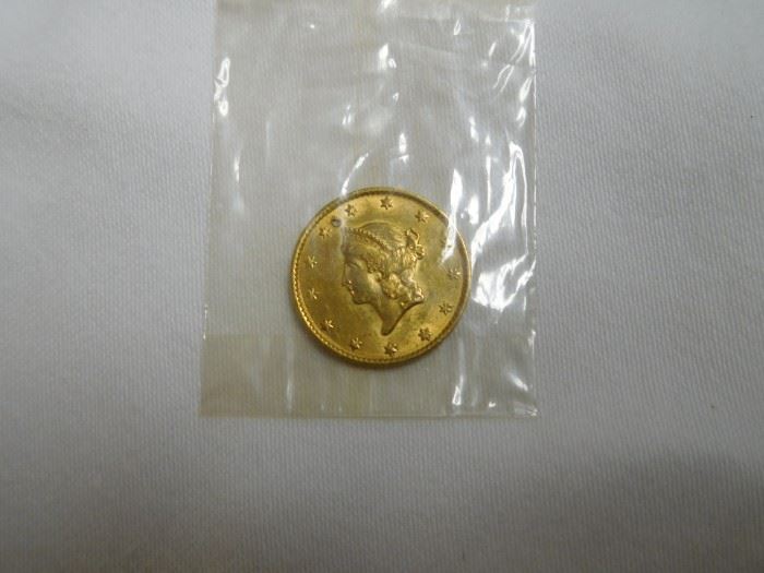 1849 Gold One Dollar Liberty Head