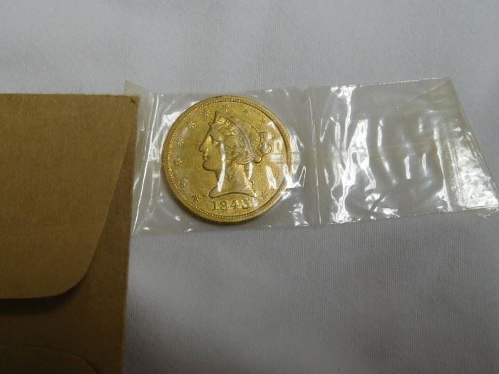 1943 - D Five Dollar Gold Half Eagle