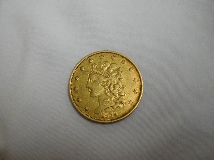 1838 - c Five Dollar Half Eagle