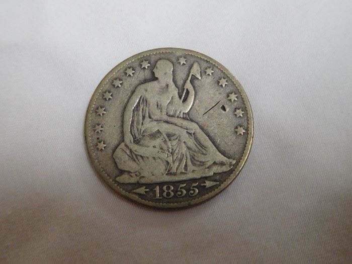 1855 - O Seated Liberty - Half Dollar