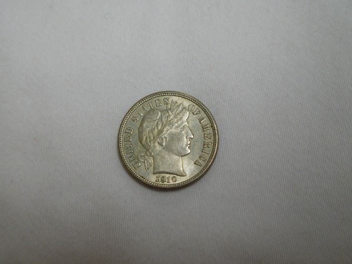 1910 Uncirculated Barber Dime