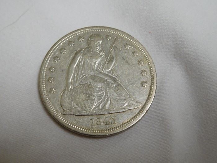 1843 Seated Liberty Silver Dollar