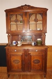 Antique Belgian Vitrine / Bar / China Cabinet