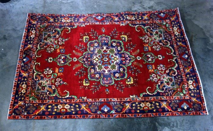 1940's Tabriz Authentic 100% Hand Knotted Persian Rug, 100% Wool Loomed, 9'4" x 6'3"
