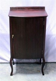 1930's Larkin Co Sheet Music Cabinet with Curved Front, Adjustable/Removable Shelves, Convert to Bar, 20"W x 36"H x 18"D