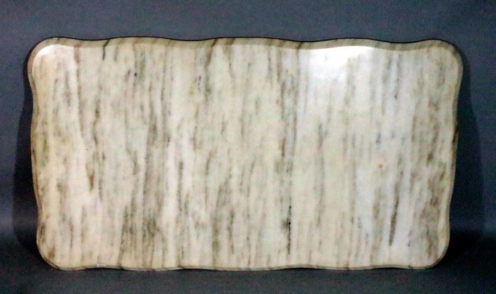 Marble Table Top with Scalloped Edge, 37"L x 21"W
