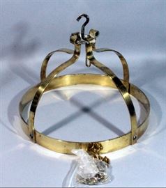 Solid Brass "Dutch Crown" Pot Rack / Game Rack, 19.25"Dia x 17"H