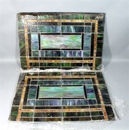 Pair of Stained Glass Windows, Qty 2, 23.5"W x 33"