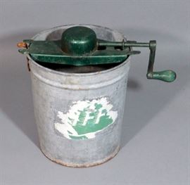 Vintage Jiffy Galvanized Bucket Hand Crank Kitchen Ice Cream Maker