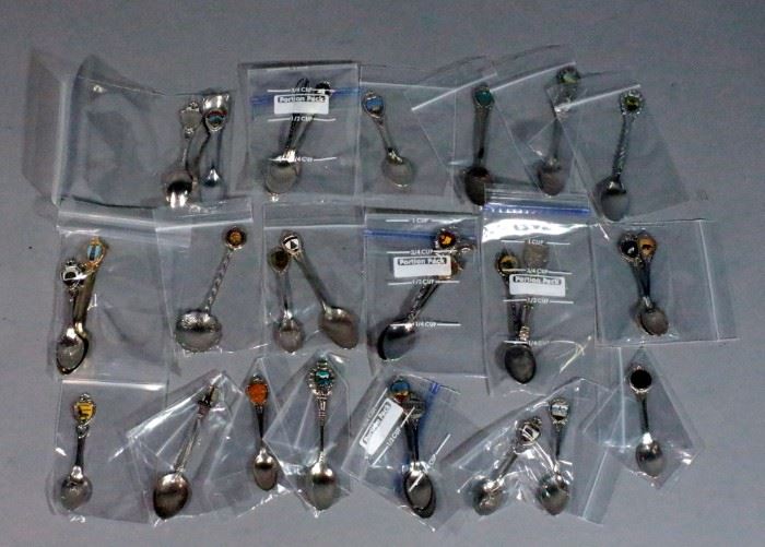 Unsearched Assorted Souvenir Travel Spoons, Qty 30