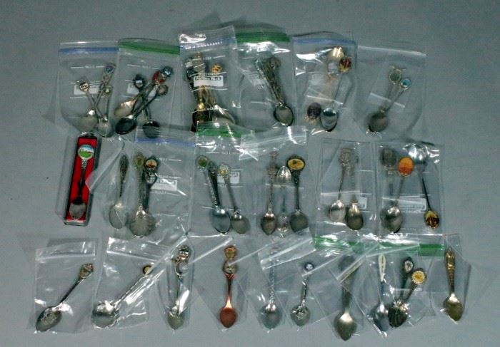 Unsearched Assorted Souvenir Travel Spoons, Qty 50