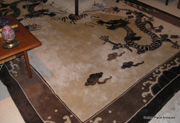Large 12 x 9 Asian Dragon Chinese wool Floor Rug