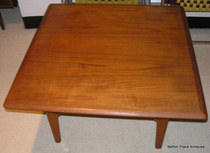 Danish Made Trioh  mid century end table signature in following photos