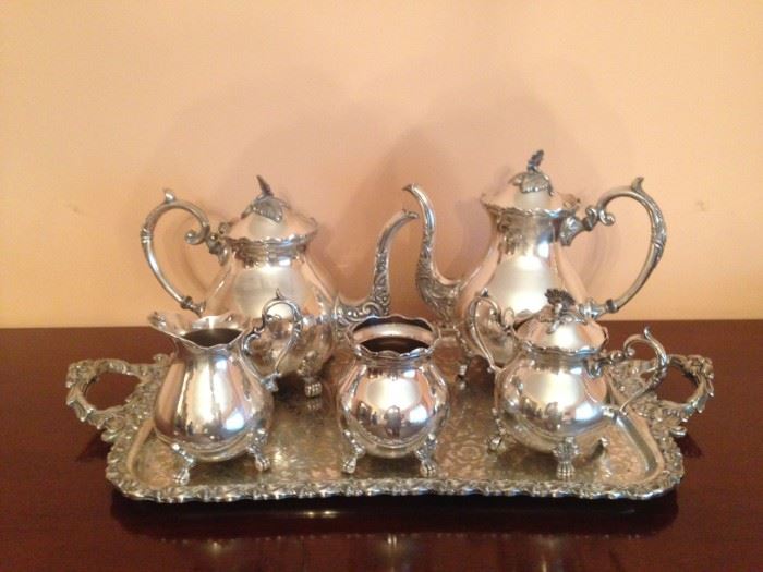 silverplated tea service