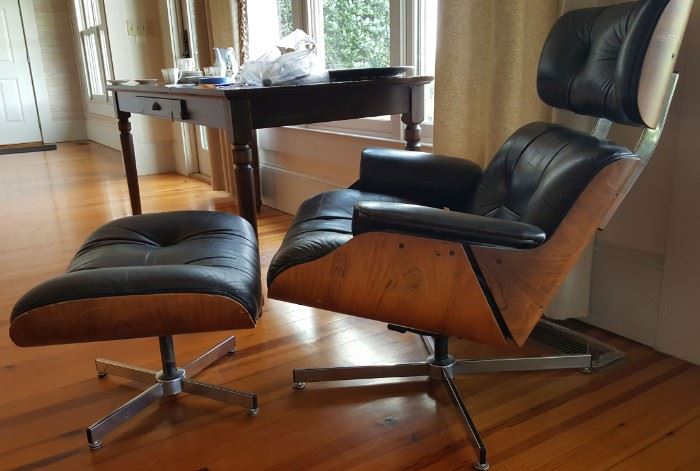 Another view of the Eames-style chair and ottoman