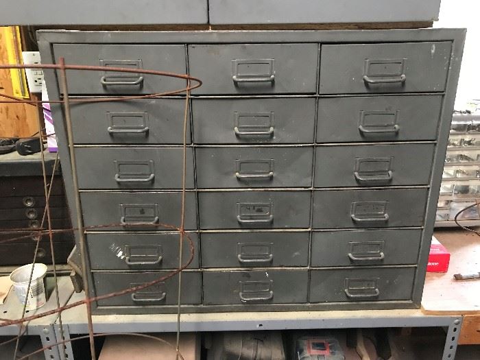 18 Drawer Metal Industrial Cabinet $ 100.00