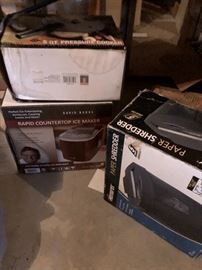 New countertop Ice maker, paper shredder, and pressure cooker