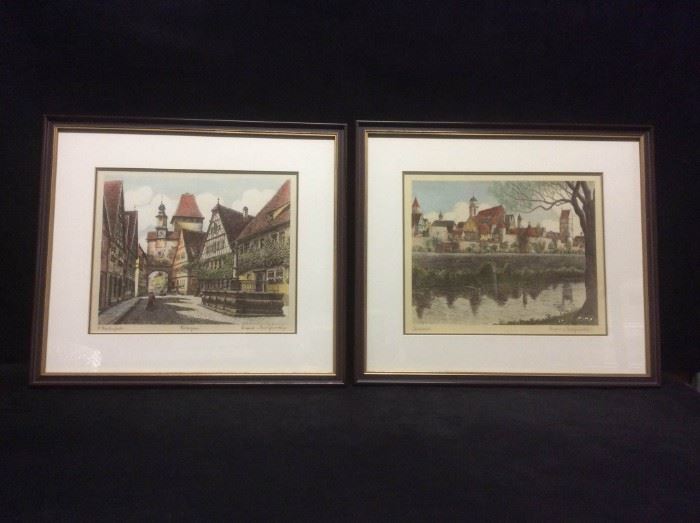 Pair of Signed Etchings