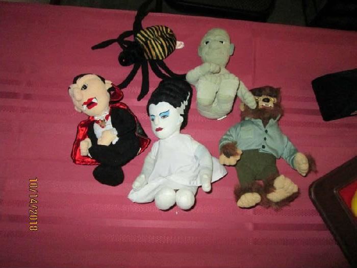 Small stuffed Halloween characters