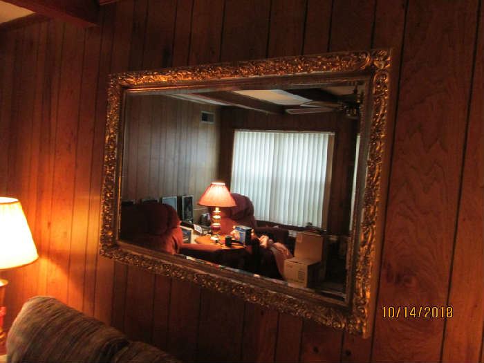 Lg. framed beveled mirror