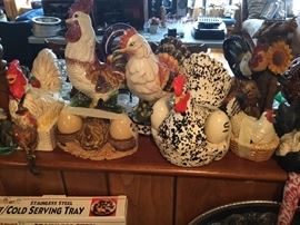 Chickens, roosters, candles with chickens & roosters - every size and shape!