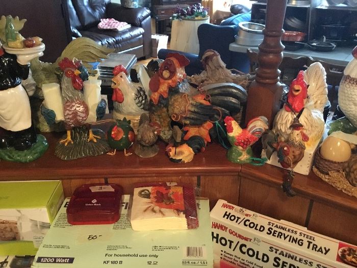 Chickens, roosters, candles with chickens & roosters - every size and shape!