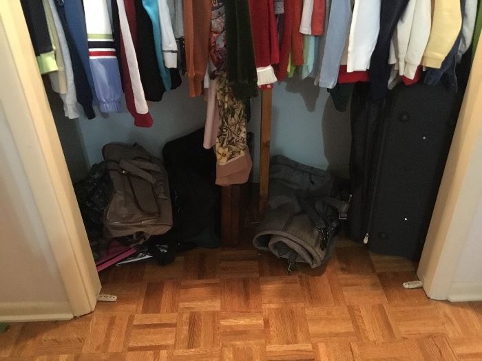 Suitcases in bottom of hall closet