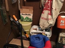 Garage has room off to left at entrance - these are items in this room