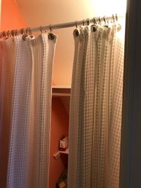 White waffle fabric shower curtains (2)