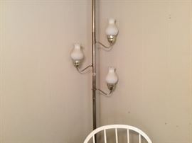 Bedroom 3 - vintage milk glass globe pole lamp