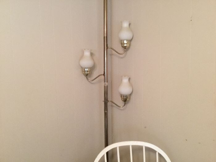 Bedroom 3 - vintage milk glass globe pole lamp