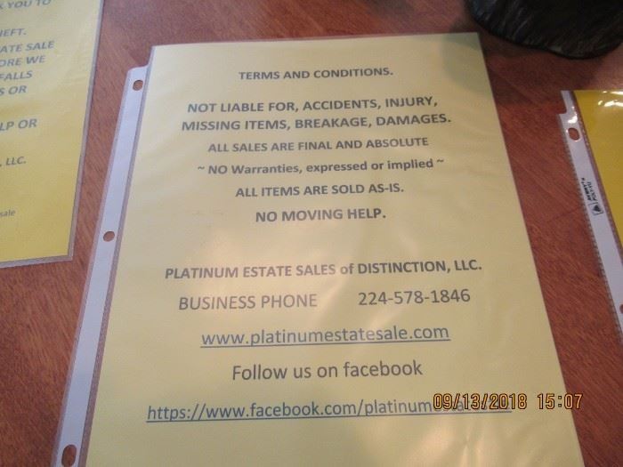 TERMS AND CONDITIONS