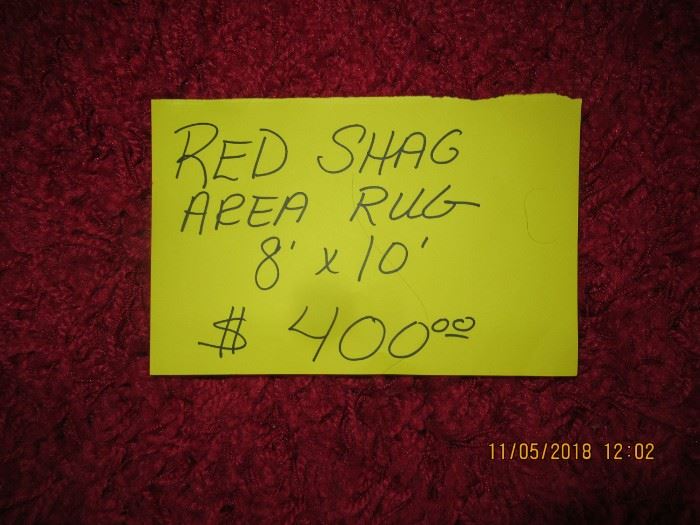 BUY IT NOW,  RE SHAG RUG  8' X 10' $400.00