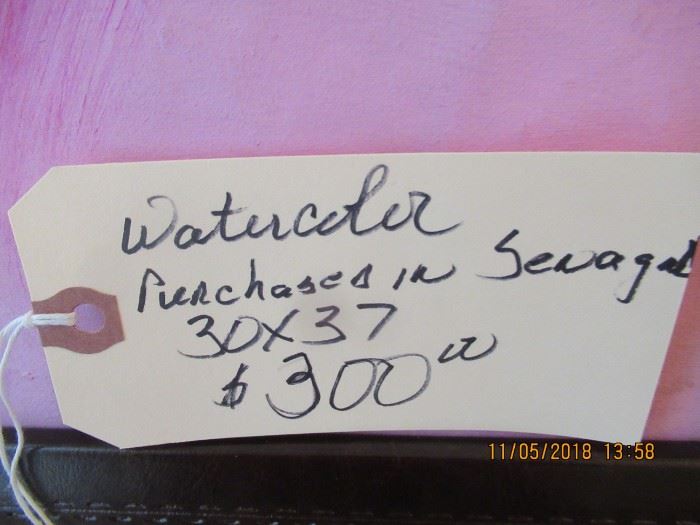BUY IT NOW,  WATERCOLOR PURCHASED IN SENEGAL, 30 X 37  $300.00