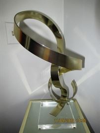 BUY IT NOW,  BUY IT NOW,   $400.00 "ribbon sculpture on acrylic base dated 1980 by Dan Murphy