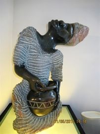 BUY IT NOW,  PRICE $2,100.00  called the "rain goddess" purchased in Africa, made of stone, appx 250 pounds