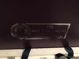 LIONEL CENTURY CLUB 773 NEW YORK CENTRAL HUDSON W/DISPLAY CASE.