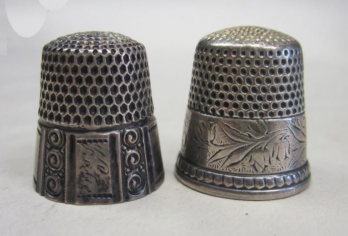 Two sterling thimbles