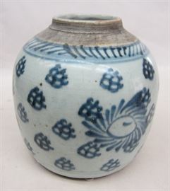 Chinese blue underglaze jar