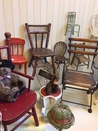 Nice collection of antique and vintage miniature chairs